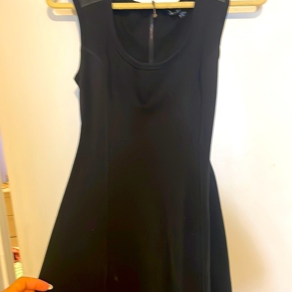 Black Dress with Vegan Leather Tie​​​​​​​​​​ - Picture 3 of 6